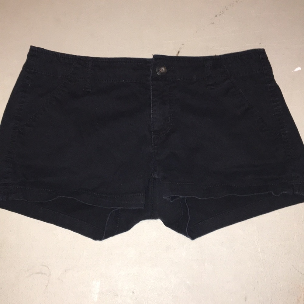 Black jean shorts.